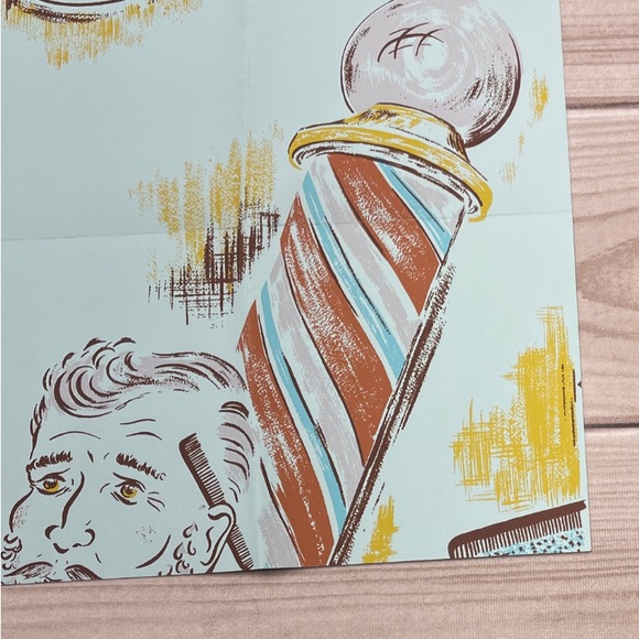 Vintage Wallpaper Sample Handprint by Warner 41932 “Barber Shop” Print Theme - Picture 3 of 9